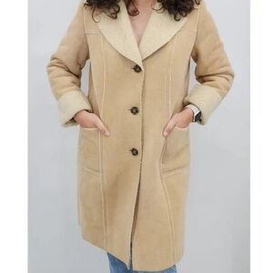 GAP Cream Faux Suede/Shearling Jacket